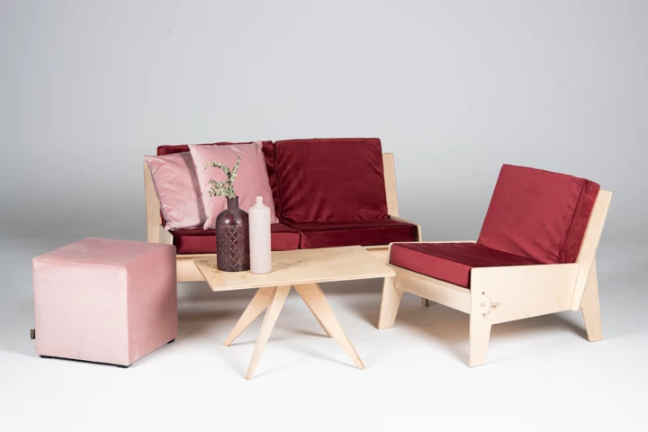 ZERO WASTE CHAIR BURGUND